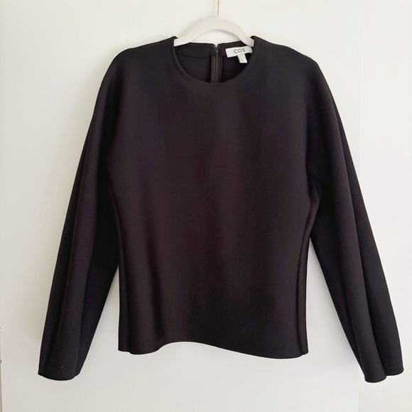 COS Structured Waisted Top Scuba Black Size L - Picture 4 of 7